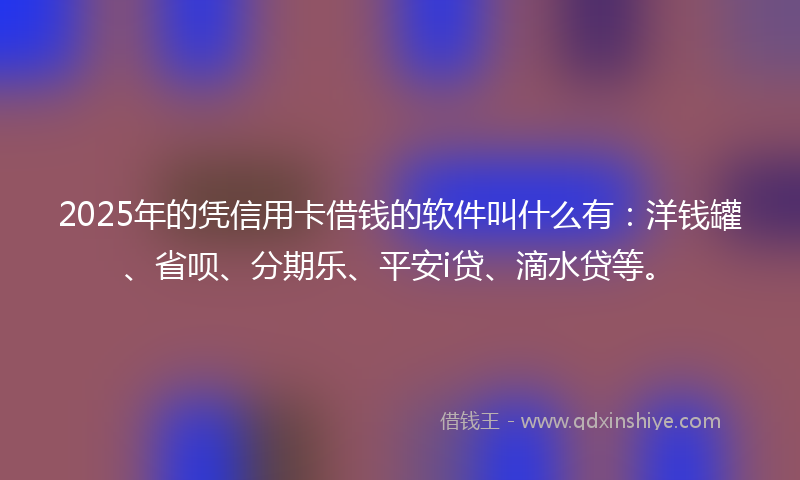 2025年的凭信用卡借钱的软件叫什么有：洋钱罐、省呗、分期乐、平安i贷、滴水贷等。