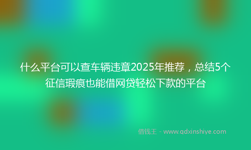 什么平台可以查车辆违章2025年推荐，总结5个征信瑕疵也能借网贷轻松下款的平台
