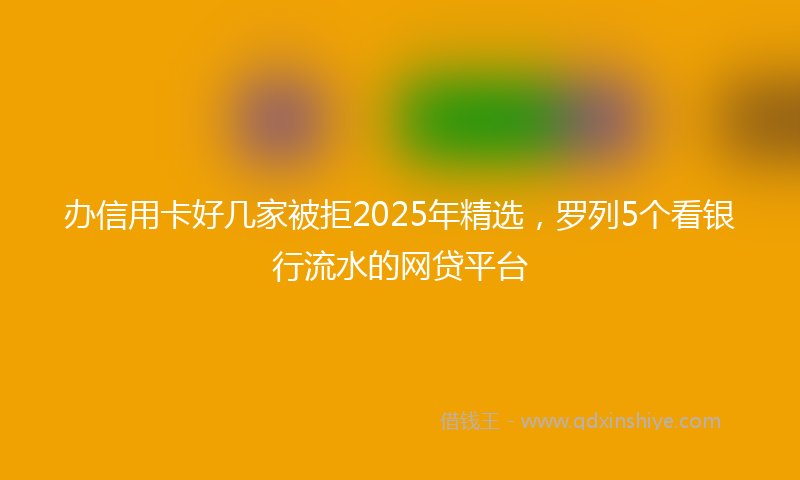 办信用卡好几家被拒2025年精选，罗列5个看银行流水的网贷平台