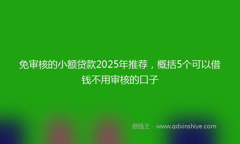 免审核的小额贷款2025年推荐，概括5个可以借钱不用审核的口子