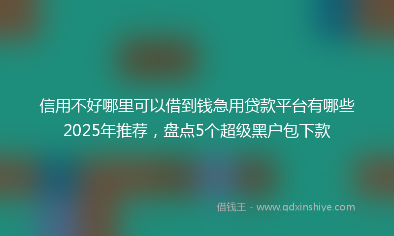 信用不好哪里可以借到钱急用贷款平台有哪些2025年推荐，盘点5个超级黑户包下款