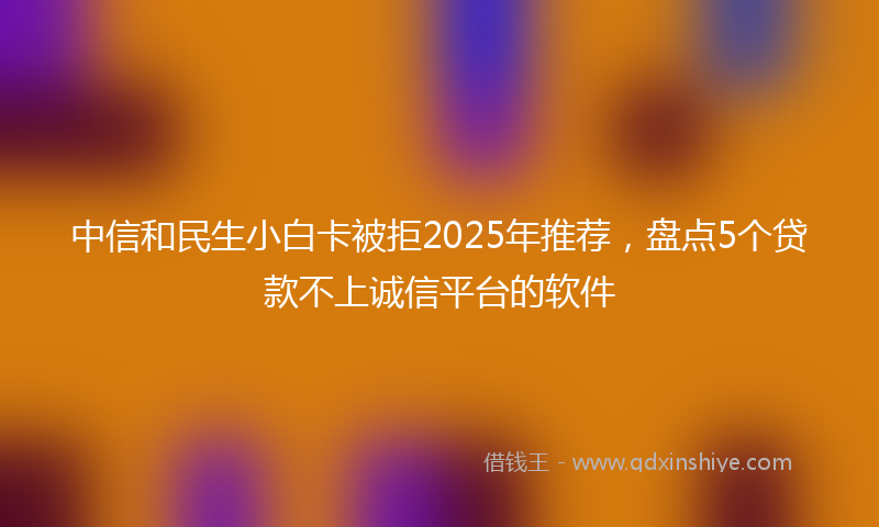 中信和民生小白卡被拒2025年推荐，盘点5个贷款不上诚信平台的软件