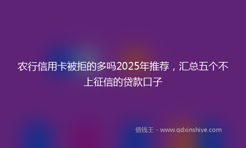 农行信用卡被拒的多吗2025年推荐，汇总五个不上征信的贷款口子