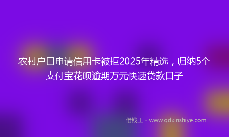 农村户口申请信用卡被拒2025年精选，归纳5个支付宝花呗逾期万元快速贷款口子