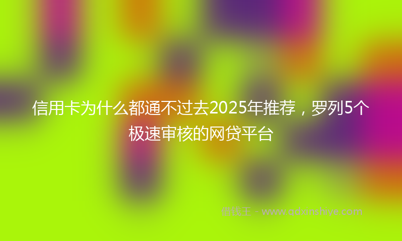 信用卡为什么都通不过去2025年推荐，罗列5个极速审核的网贷平台