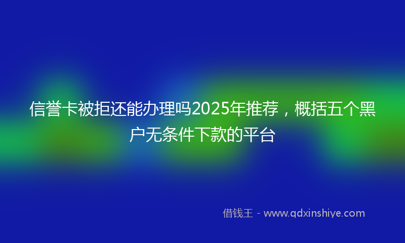 信誉卡被拒还能办理吗2025年推荐，概括五个黑户无条件下款的平台