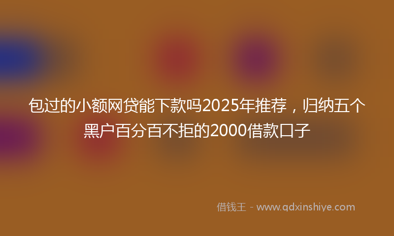 包过的小额网贷能下款吗2025年推荐，归纳五个黑户百分百不拒的2000借款口子
