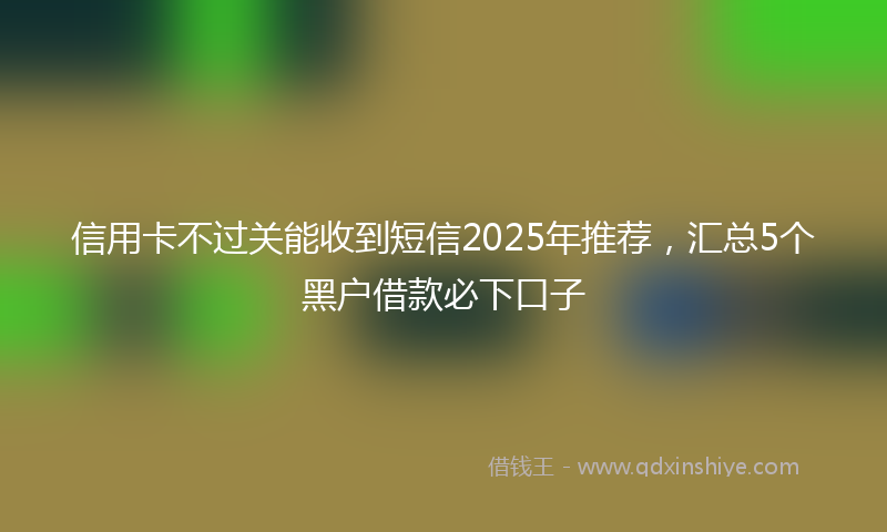 信用卡不过关能收到短信2025年推荐，汇总5个黑户借款必下口子