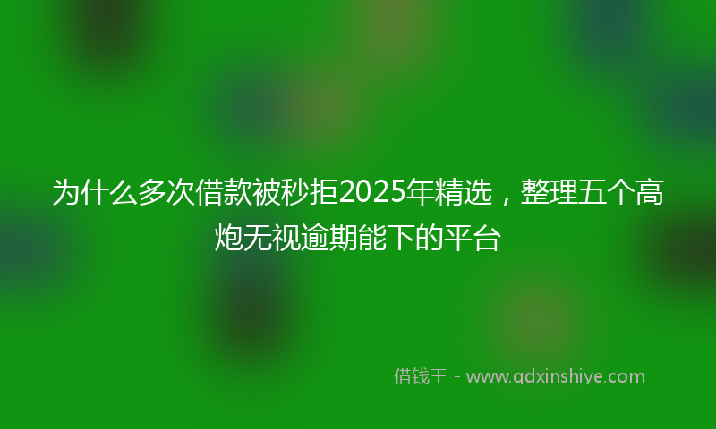 为什么多次借款被秒拒2025年精选,整理五个高炮无视逾期能下的平台