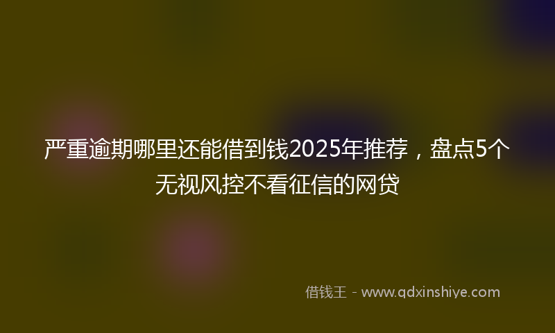 严重逾期哪里还能借到钱2025年推荐，盘点5个无视风控不看征信的网贷