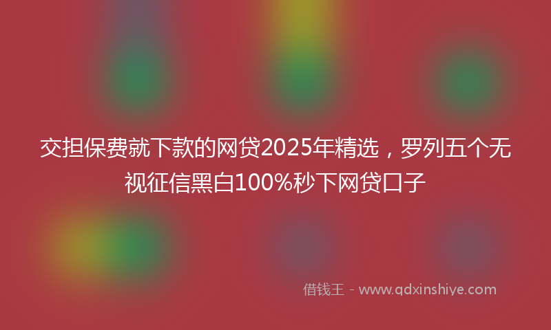 交担保费就下款的网贷2025年精选，罗列五个无视征信黑白100%秒下网贷口子