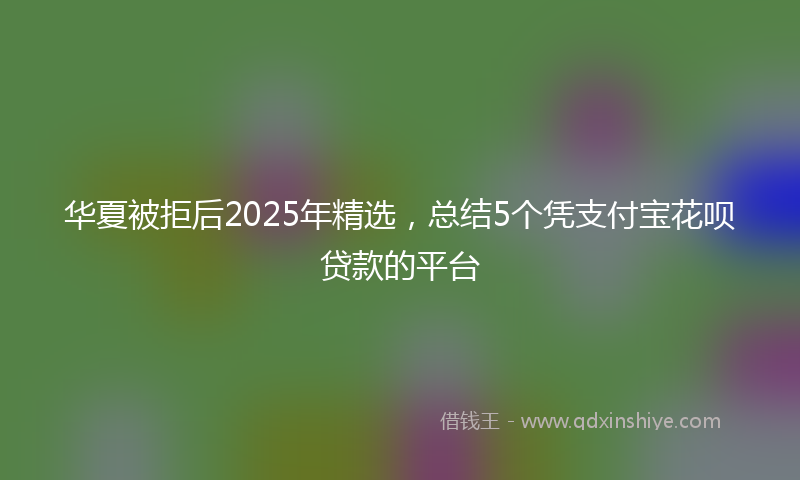 华夏被拒后2025年精选，总结5个凭支付宝花呗贷款的平台