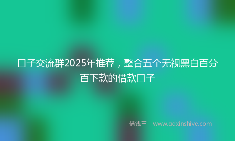 口子交流群2025年推荐，整合五个无视黑白百分百下款的借款口子