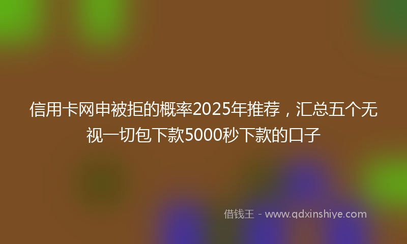 信用卡网申被拒的概率2025年推荐，汇总五个无视一切包下款5000秒下款的口子