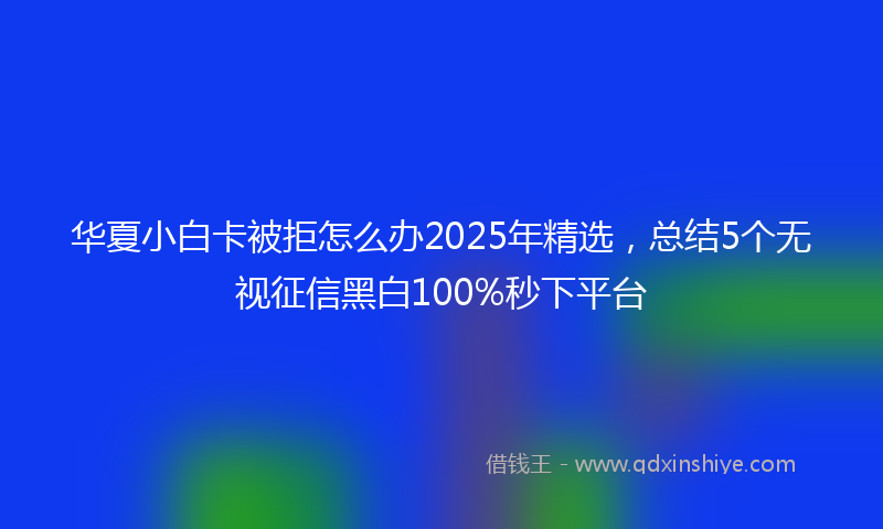 华夏小白卡被拒怎么办2025年精选，总结5个无视征信黑白100%秒下平台