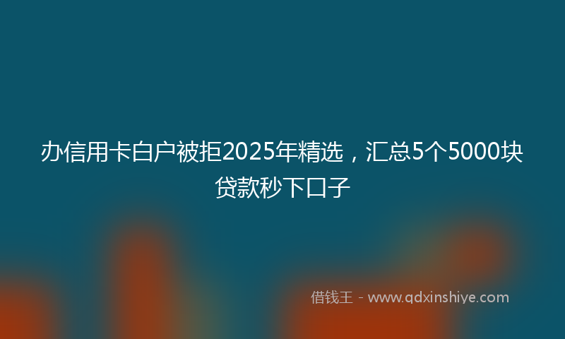 办信用卡白户被拒2025年精选，汇总5个5000块贷款秒下口子