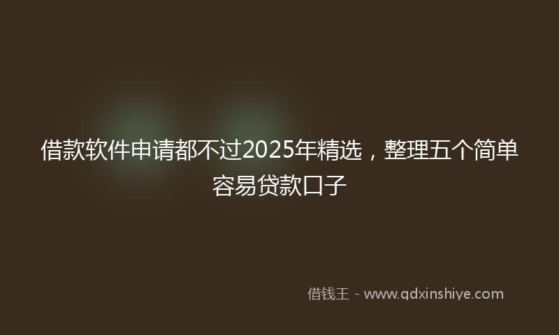 借款软件申请都不过2025年精选，整理五个简单容易贷款口子
