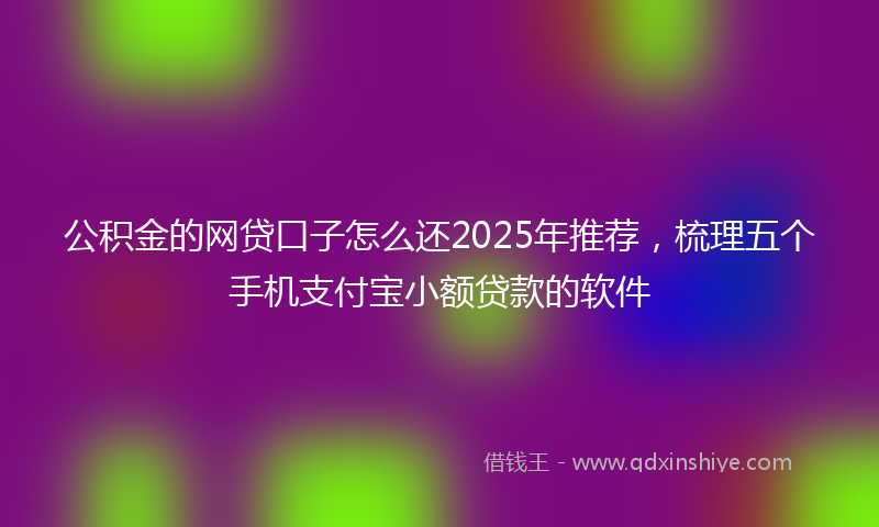 公积金的网贷口子怎么还2025年推荐，梳理五个手机支付宝小额贷款的软件