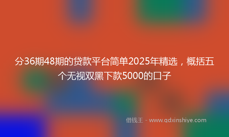 分36期48期的贷款平台简单2025年精选，概括五个无视双黑下款5000的口子
