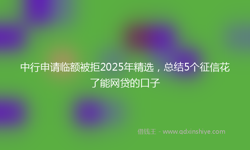 中行申请临额被拒2025年精选，总结5个征信花了能网贷的口子