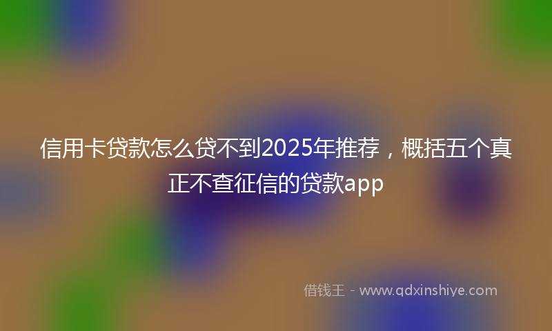 信用卡贷款怎么贷不到2025年推荐，概括五个真正不查征信的贷款app