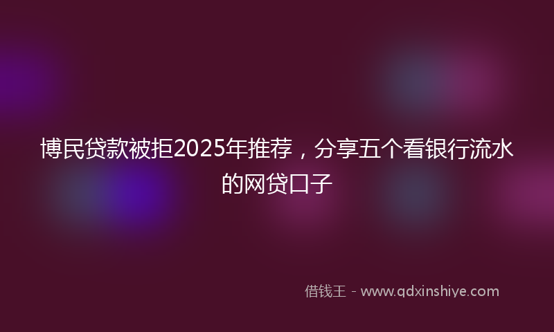 博民贷款被拒2025年推荐，分享五个看银行流水的网贷口子