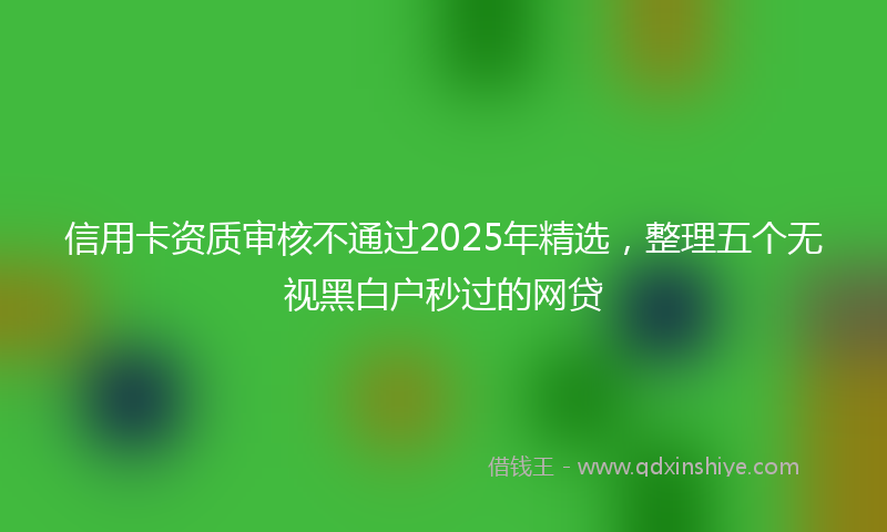 信用卡资质审核不通过2025年精选，整理五个无视黑白户秒过的网贷