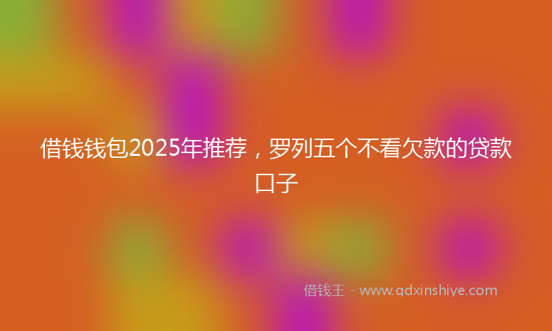 借钱钱包2025年推荐，罗列五个不看欠款的贷款口子