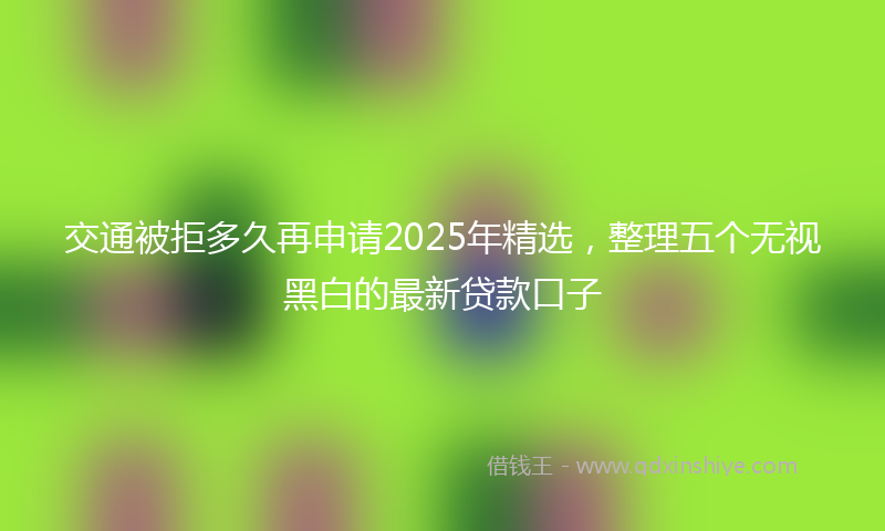 交通被拒多久再申请2025年精选，整理五个无视黑白的最新贷款口子