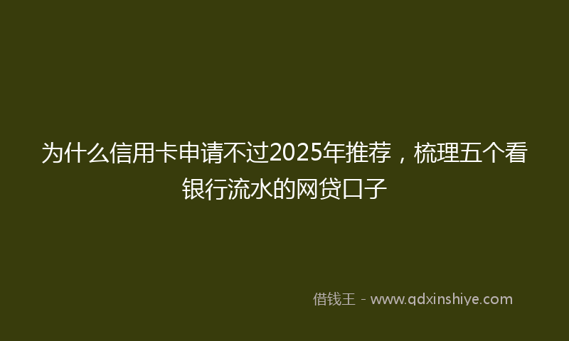 为什么信用卡申请不过2025年推荐，梳理五个看银行流水的网贷口子