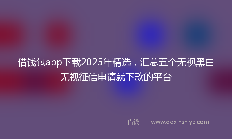 借钱包app下载2025年精选，汇总五个无视黑白无视征信申请就下款的平台