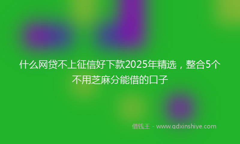 什么网贷不上征信好下款2025年精选，整合5个不用芝麻分能借的口子