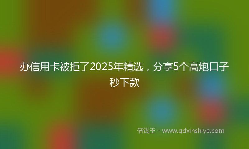 办信用卡被拒了2025年精选，分享5个高炮口子秒下款