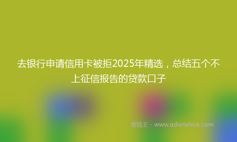 去银行申请信用卡被拒2025年精选，总结五个不上征信报告的贷款口子