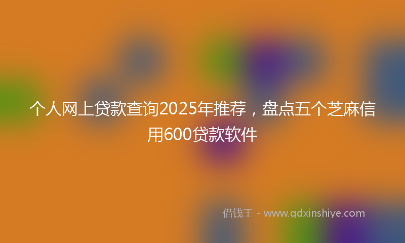 个人网上贷款查询2025年推荐，盘点五个芝麻信用600贷款软件