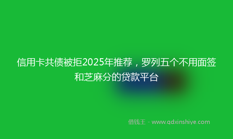 信用卡共债被拒2025年推荐，罗列五个不用面签和芝麻分的贷款平台
