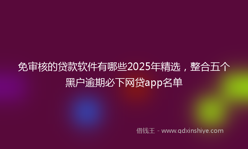 免审核的贷款软件有哪些2025年精选，整合五个黑户逾期必下网贷app名单