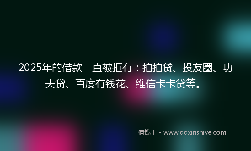 2025年的借款一直被拒有：拍拍贷、投友圈、功夫贷、百度有钱花、维信卡卡贷等。