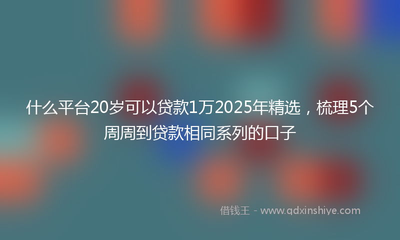 什么平台20岁可以贷款1万2025年精选，梳理5个周周到贷款相同系列的口子