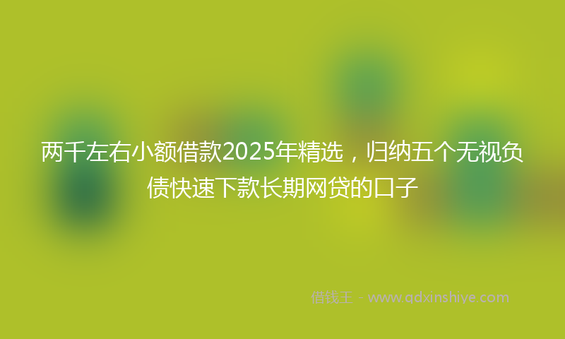 两千左右小额借款2025年精选，归纳五个无视负债快速下款长期网贷的口子