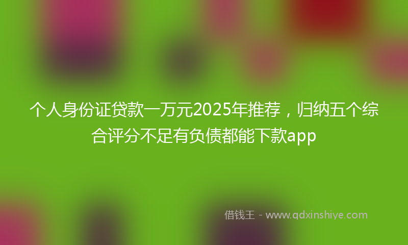 个人身份证贷款一万元2025年推荐,归纳五个综合评分不足有负债都能下款app