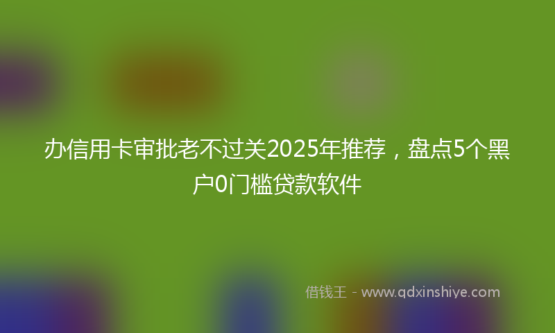 办信用卡审批老不过关2025年推荐，盘点5个黑户0门槛贷款软件