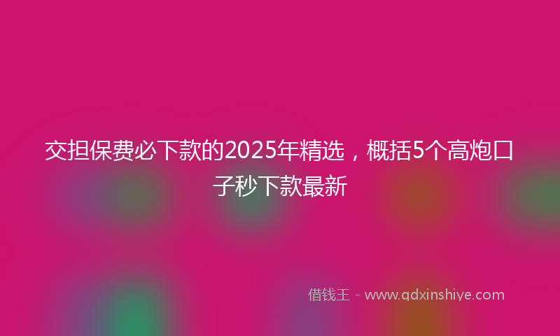 交担保费必下款的2025年精选，概括5个高炮口子秒下款最新