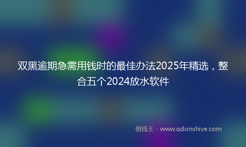 双黑逾期急需用钱时的最佳办法2025年精选，整合五个2024放水软件