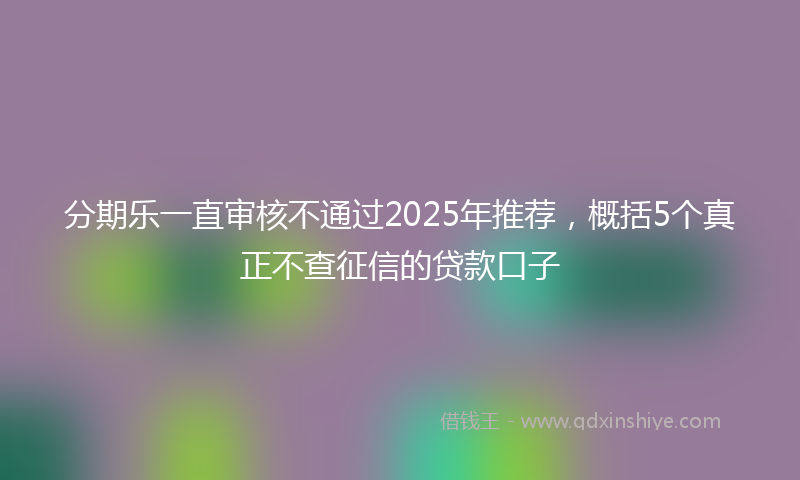 分期乐一直审核不通过2025年推荐，概括5个真正不查征信的贷款口子