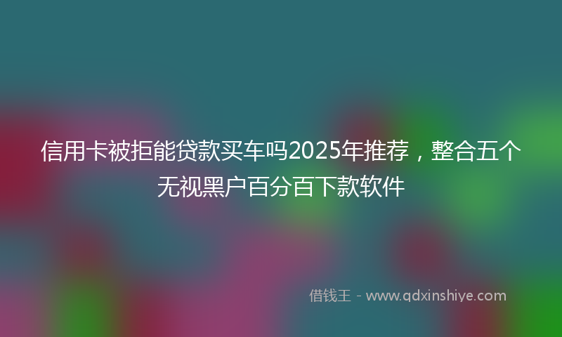 信用卡被拒能贷款买车吗2025年推荐，整合五个无视黑户百分百下款软件