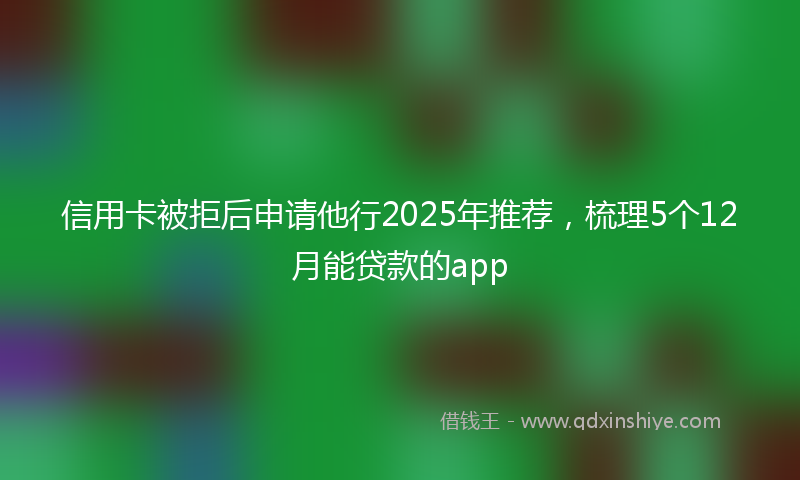 信用卡被拒后申请他行2025年推荐，梳理5个12月能贷款的app