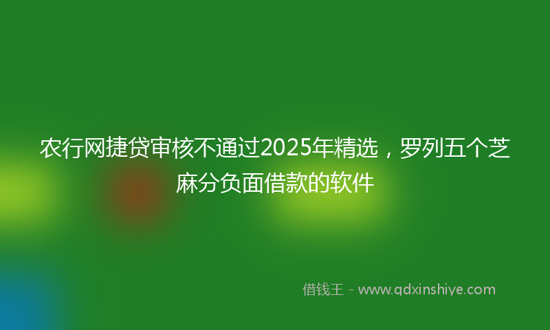 农行网捷贷审核不通过2025年精选，罗列五个芝麻分负面借款的软件