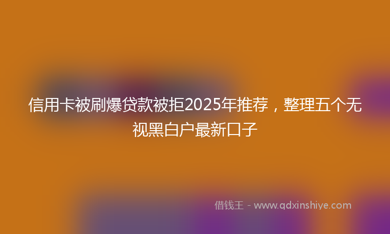 信用卡被刷爆贷款被拒2025年推荐，整理五个无视黑白户最新口子