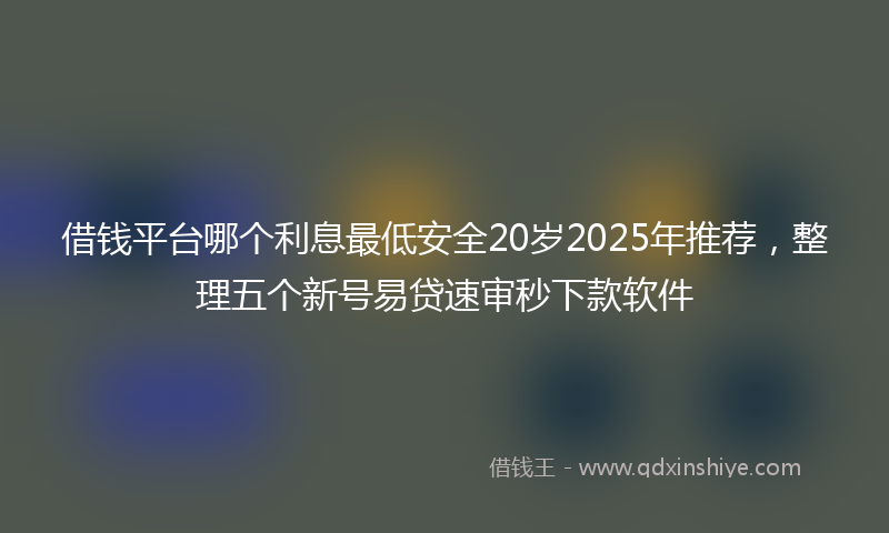 借钱平台哪个利息最低安全20岁2025年推荐，整理五个新号易贷速审秒下款软件